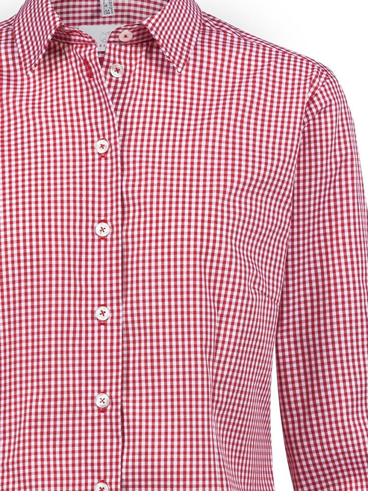 Karierte Bluse Damen Rot/Weiß