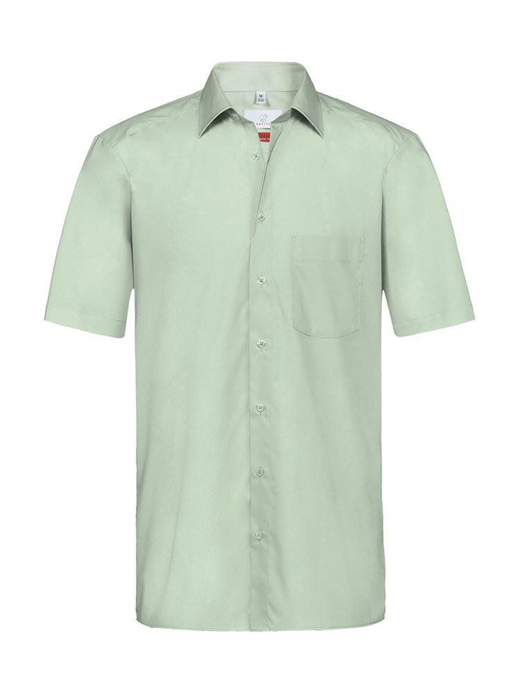 Herren Hemd Mint Kurzarm mit New-Kent-Kragen und Brusttasche, Regular Fit