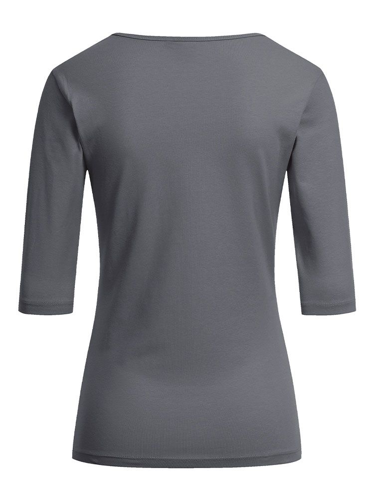 Halbarm Shirt Damen Grau