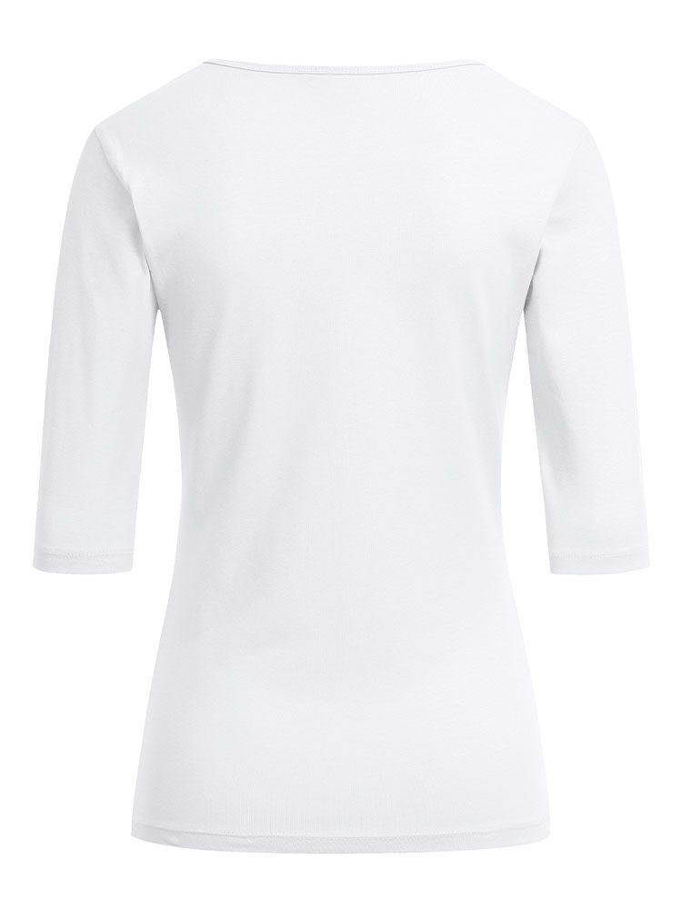 Halbarm Shirt Damen Weiß