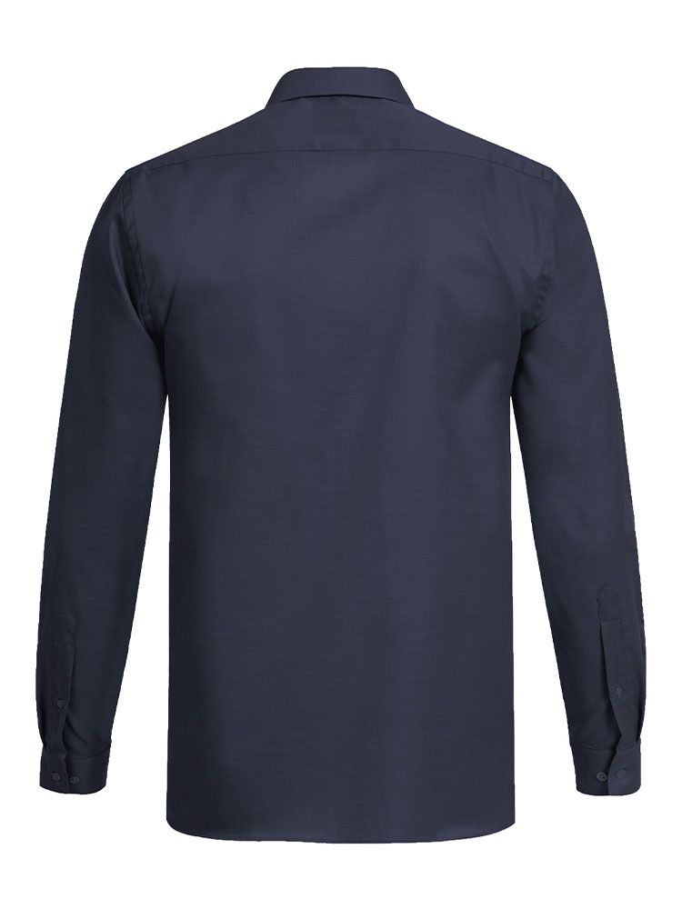 Langarm Herrenhemd in Dunkelblau mit Kent-Kragen für Business, Gastronomie und Freizeit