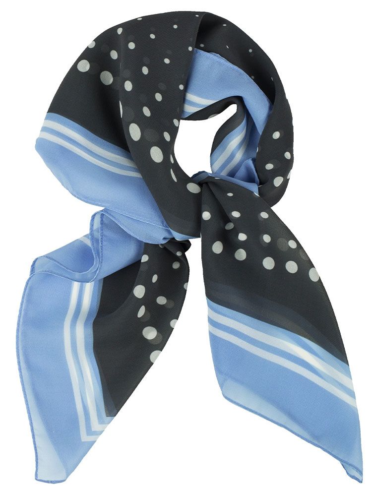 Tuch mit Muster blau / schwarz getupft