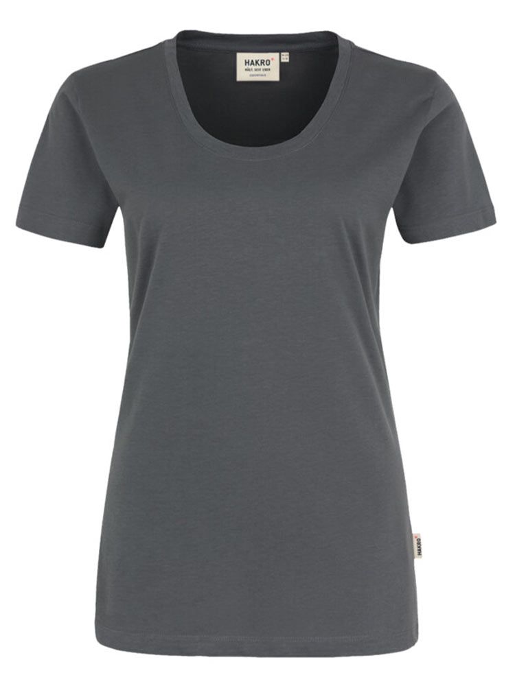 Rundhals Damen T-Shirt Dunkelgrau