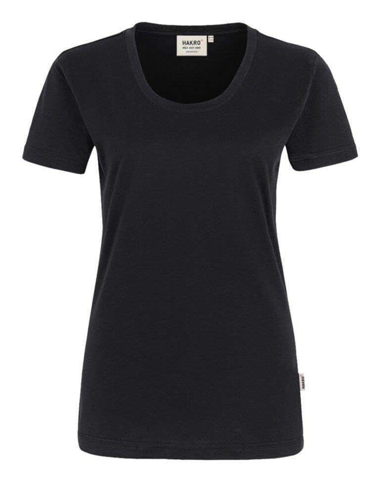 Rundhals Damen T-Shirt Schwarz