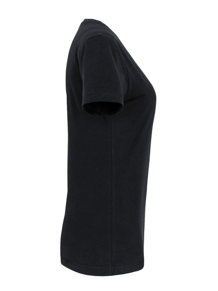 Rundhals Damen T-Shirt Schwarz