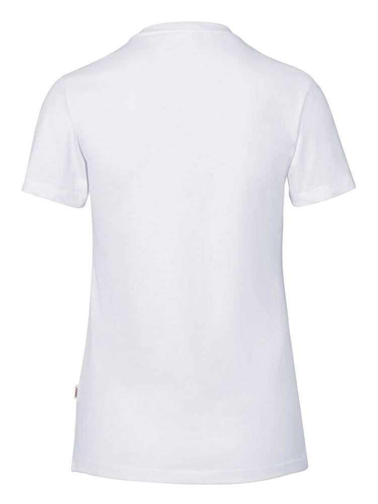 Damen V-Shirt Stretch  Weiß