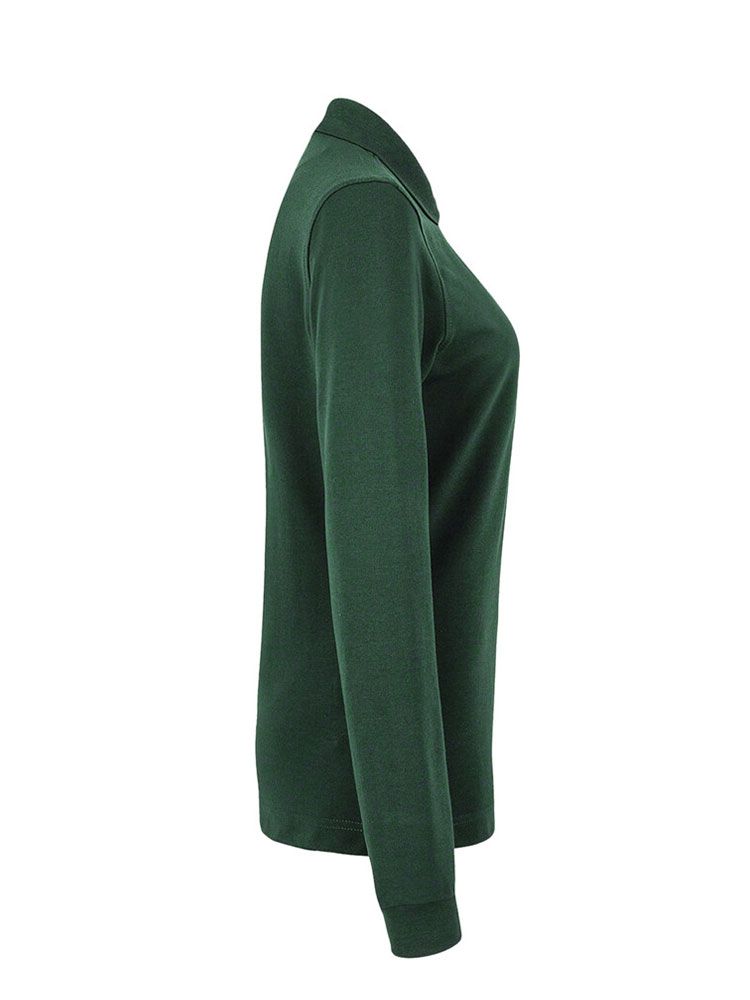 Langarm Poloshirt Damen Dunkelgrün