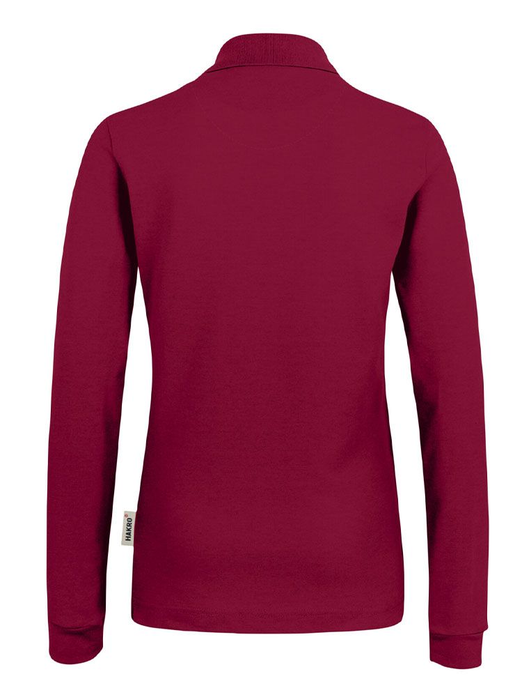 Damen Poloshirt Langarm in Weinrot – pflegeleicht, formstabil und ideal für Beruf & Freizeit