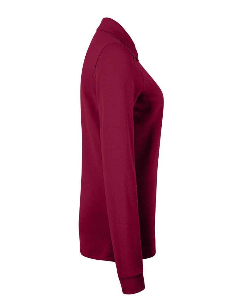 Damen Poloshirt Langarm in Weinrot – pflegeleicht, formstabil und ideal für Beruf & Freizeit