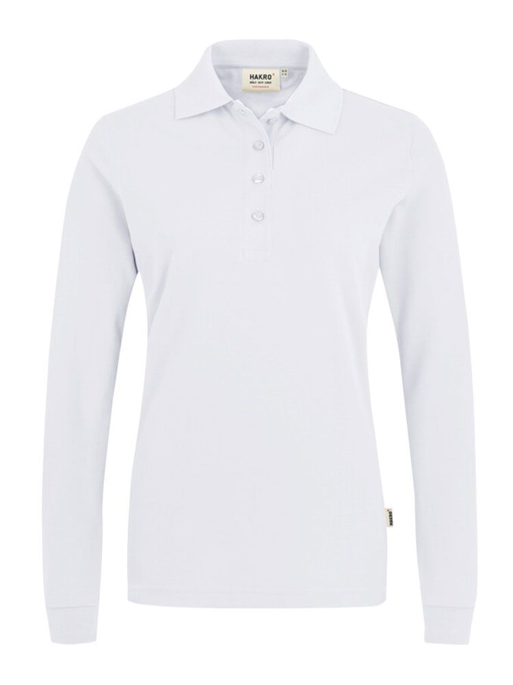 Poloshirt Damen Langarm weiß