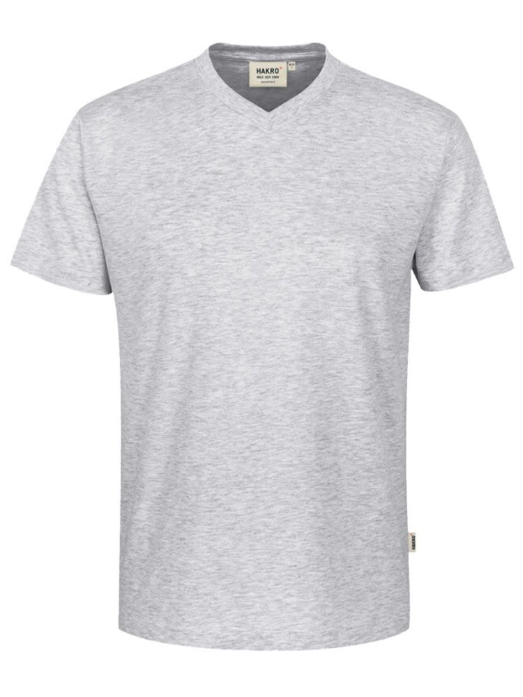 Hellgrau meliertes Herren V-Shirt