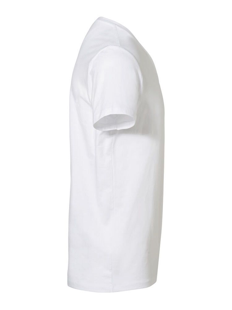 Herren V-Shirt Stretch Weiß