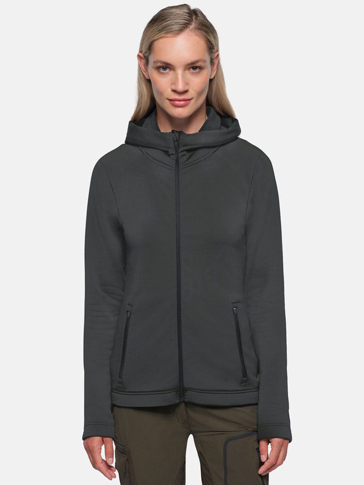 Leichte Kapuzen Jacke Damen in Dunkelgrau – ideal für Freizeit, Outdoor & Alltag