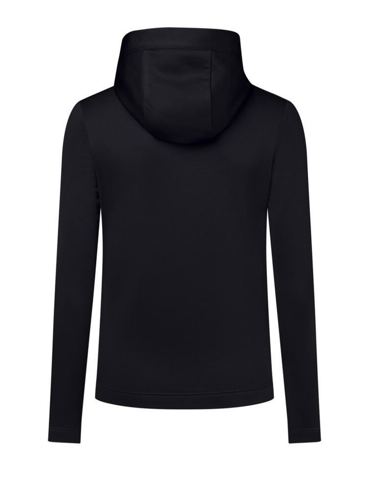 Schwarze Kapuzenjacke Damen aus Interlock-Fleece – ideal für Beruf, Service & Teamwear