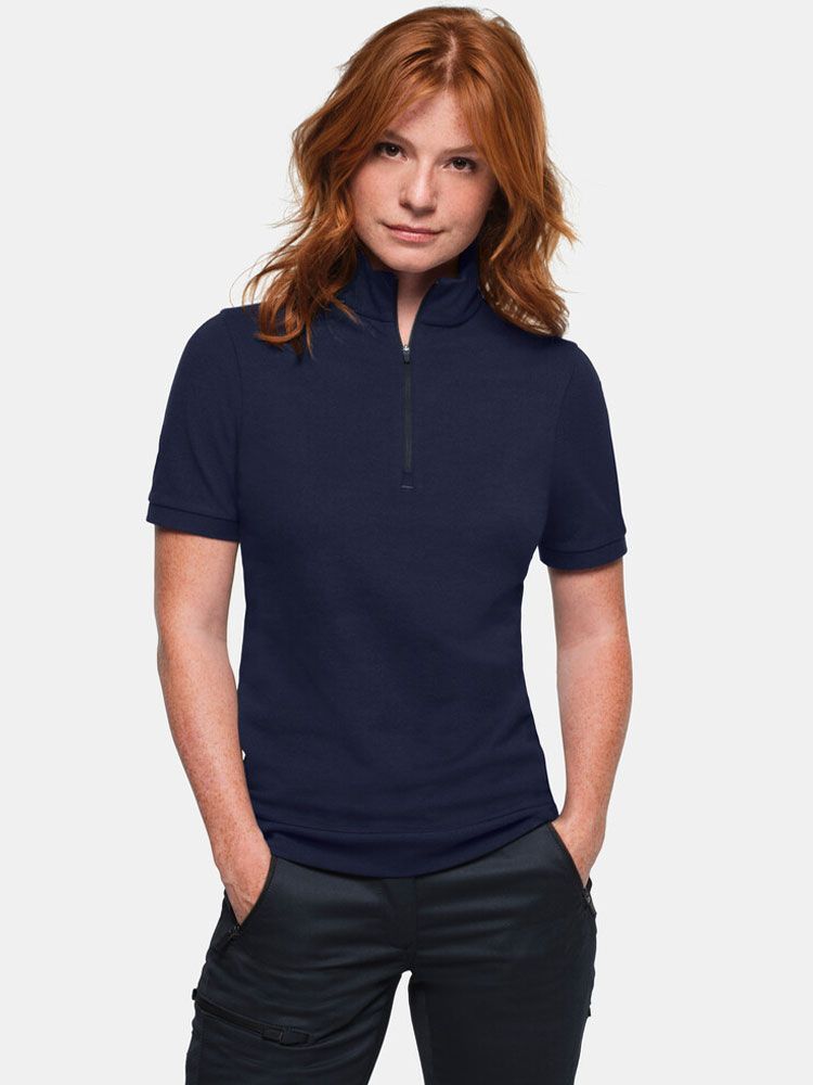 Poloshirt mit Reißverschluss Damen Dunkelblau – funktional, modern, für Beruf und Corporate Wear