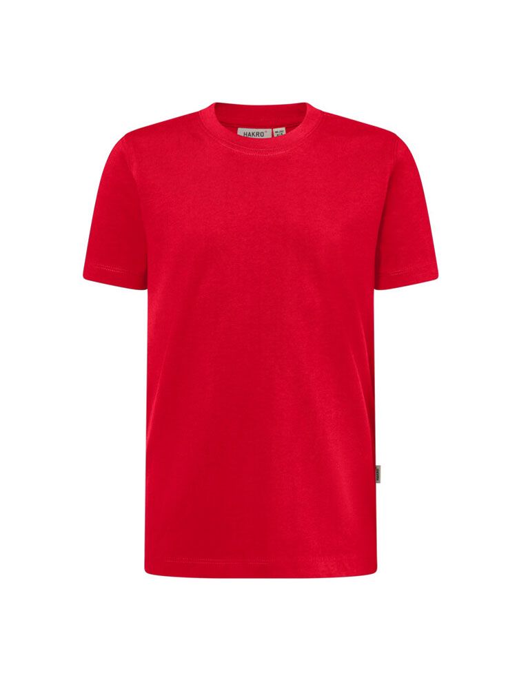 Rotes Kinder T-Shirt aus Bio-Baumwolle mit Rundhalsausschnitt, Schuluniform geeignet