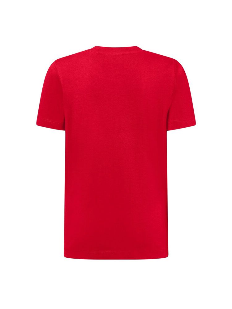 Rotes Kinder T-Shirt aus Bio-Baumwolle mit Rundhalsausschnitt, Schuluniform geeignet