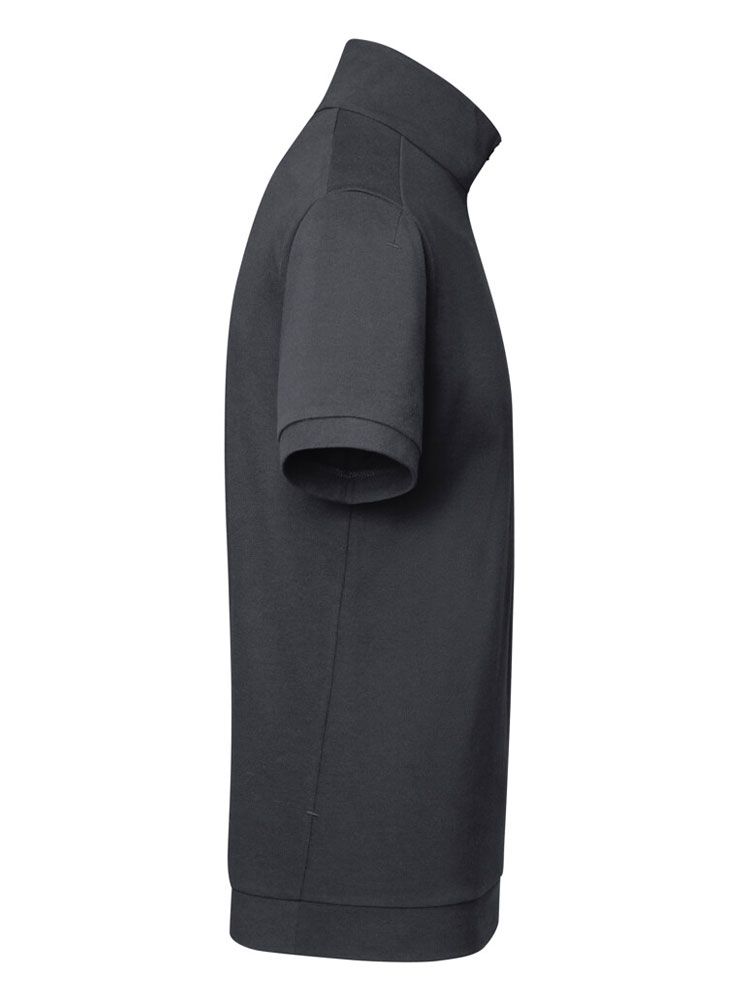 Graues Zip Polo Herren aus Piqué mit Reißverschluss – nachhaltig, pflegeleicht und industriewäschetauglich