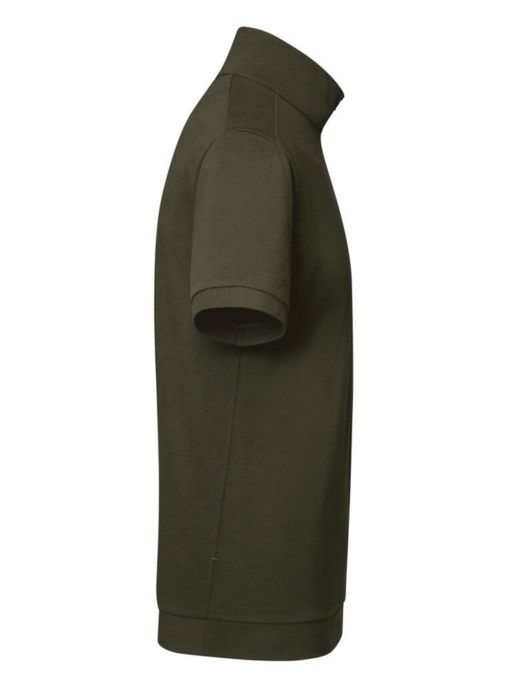 Herren Poloshirt mit Reißverschluss in Olivgrün – pflegeleicht, funktionell und nachhaltig produziert