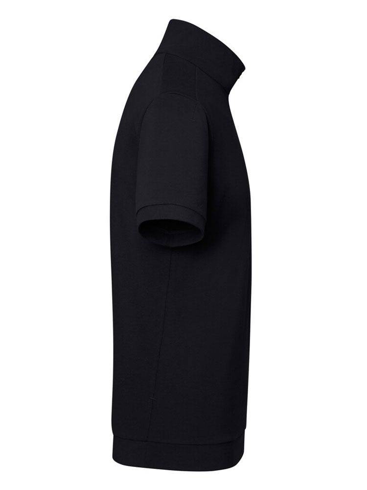 Schwarzes Zip-Shirt für Herren aus strapazierfähigem Piqué mit Reißverschluss und Regular Fit