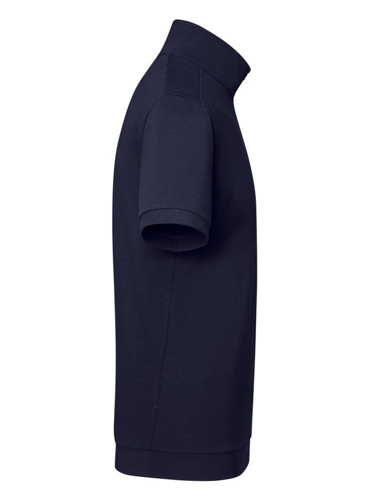 Dunkelblaues Zip-Shirt für Herren aus strapazierfähigem Piqué mit Reißverschluss und Regular Fit