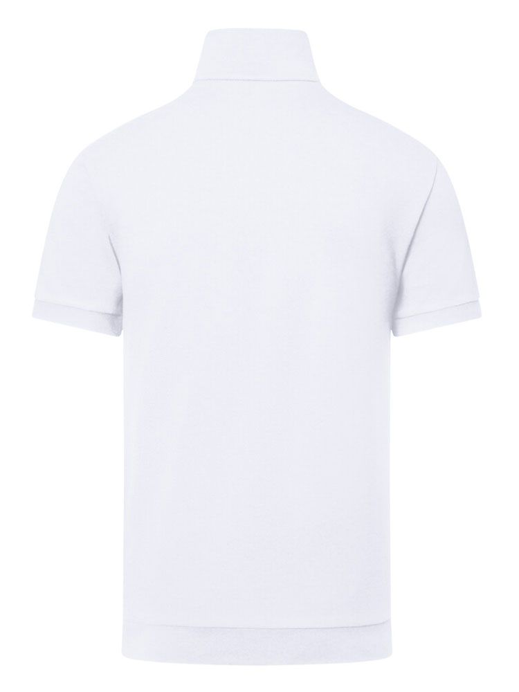 Weißes Poloshirt mit Reißverschluss für Herren – pflegeleicht, nachhaltig, ideal für Berufsalltag