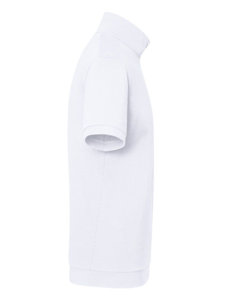 Weißes Poloshirt mit Reißverschluss für Herren – pflegeleicht, nachhaltig, ideal für Berufsalltag