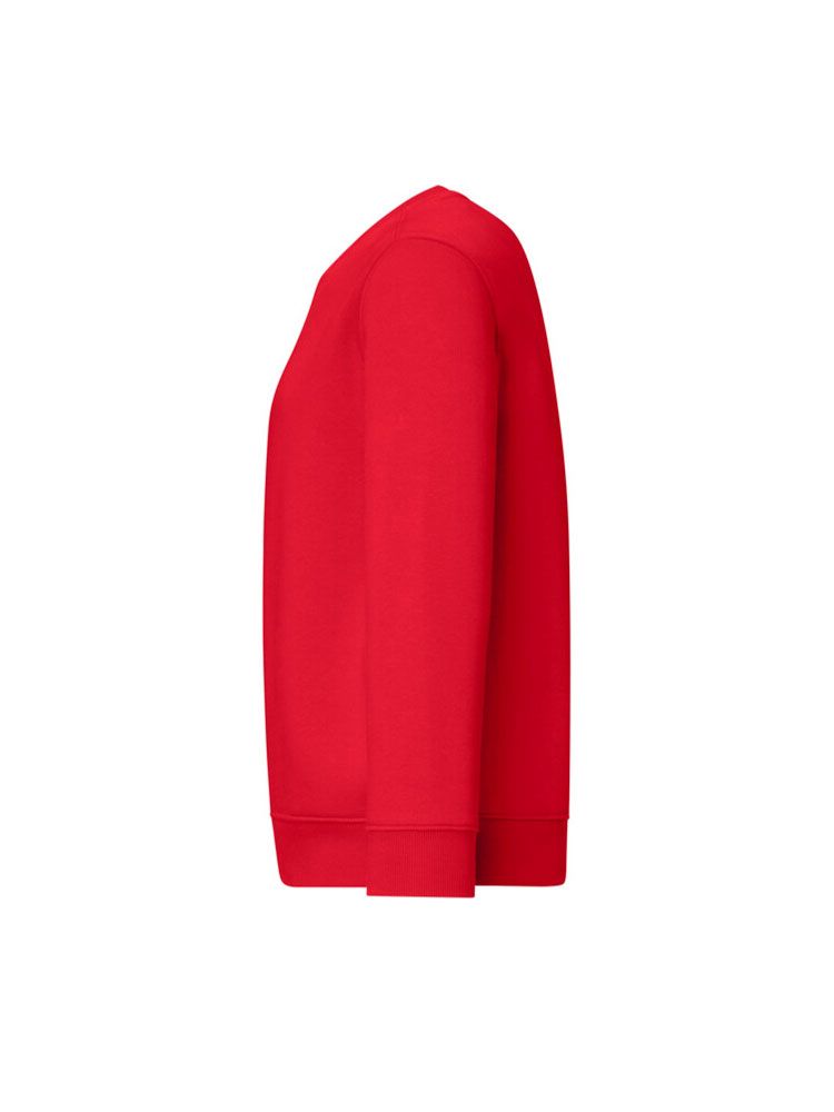 Kinder Sweatshirt aus Bio-Baumwolle in Rot mit Rundhalsausschnitt und Rippbündchen