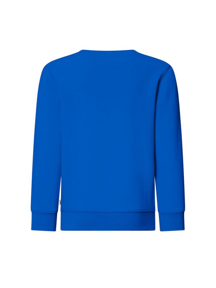 Blaues Kinder Sweatshirt aus Bio-Baumwolle mit Rundhals und Rippbündchen