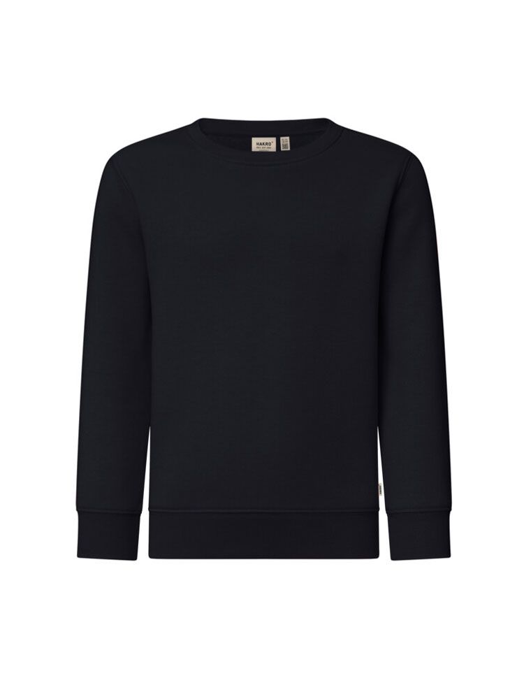 Schwarzes Kinder Sweatshirt aus Bio-Baumwolle mit Rundhalsausschnitt