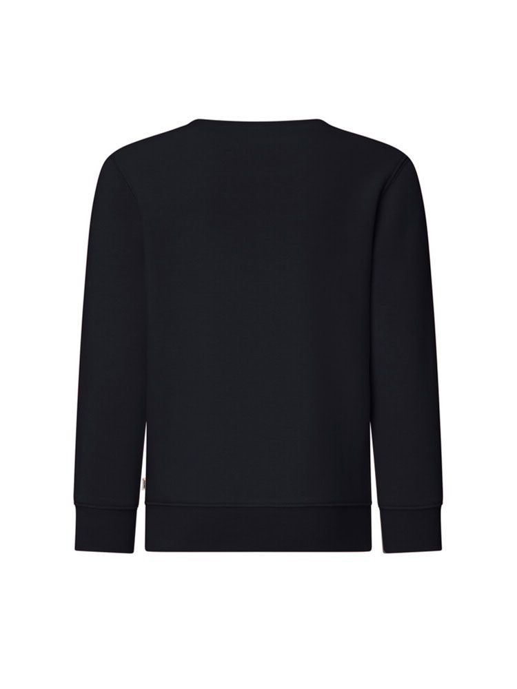 Schwarzes Kinder Sweatshirt aus Bio-Baumwolle mit Rundhalsausschnitt