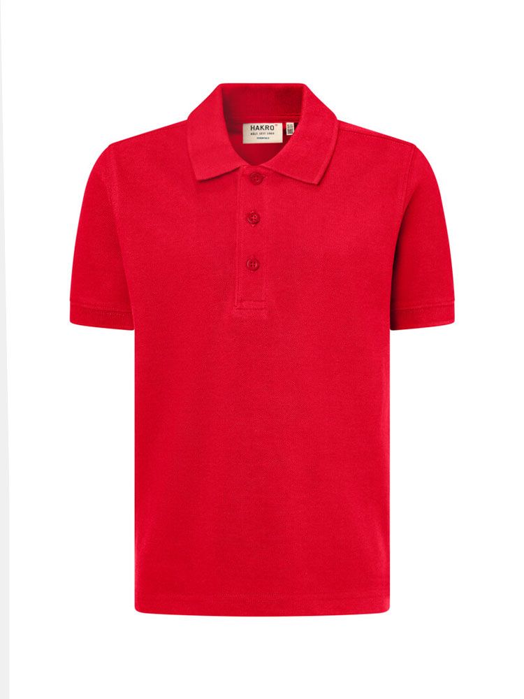 Rotes Kinder Poloshirt aus Bio-Baumwolle mit Kragen – ideal für Schule und Kita