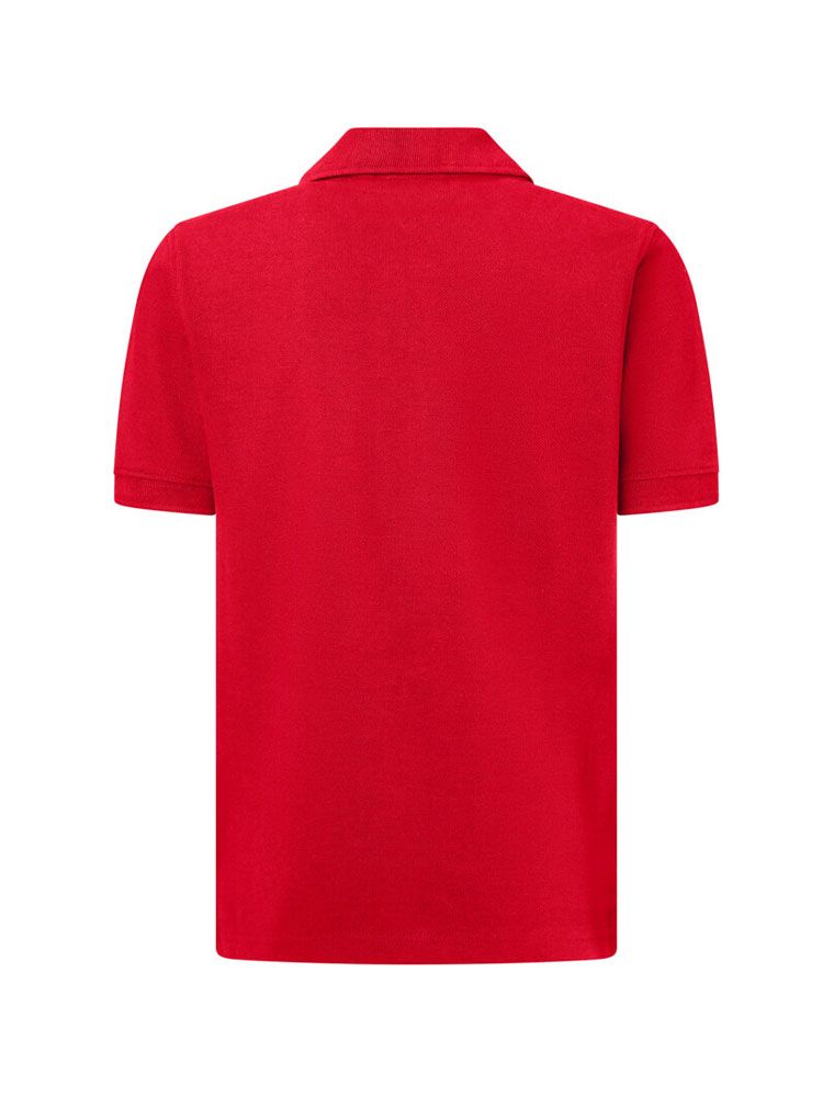 Rotes Kinder Poloshirt aus Bio-Baumwolle mit Kragen – ideal für Schule und Kita