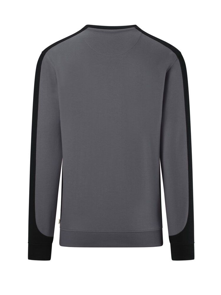 Graues Sweatshirt Arbeit mit schwarzem Kontraststreifen, Regular Fit für Bau, Service & Logistik