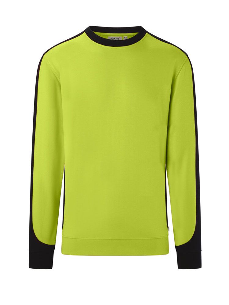 Grünes Sweatshirt Arbeit mit schwarzem Kontraststreifen, Regular Fit für Gartenbau & Handwerk