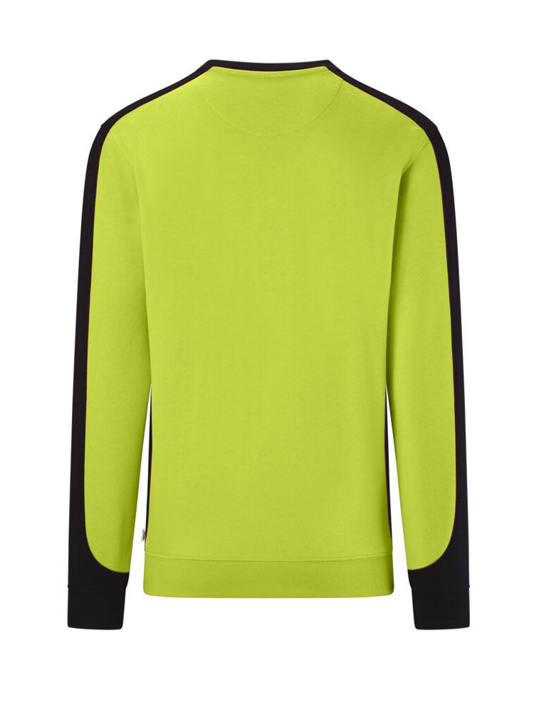 Grünes Sweatshirt Arbeit mit schwarzem Kontraststreifen, Regular Fit für Gartenbau & Handwerk