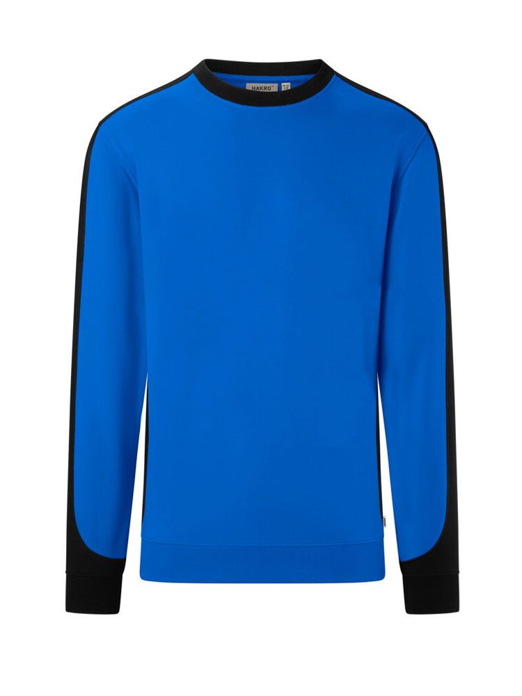 Sweatshirt Arbeit blau mit schwarzem Kontraststreifen, Regular Fit für Damen und Herren