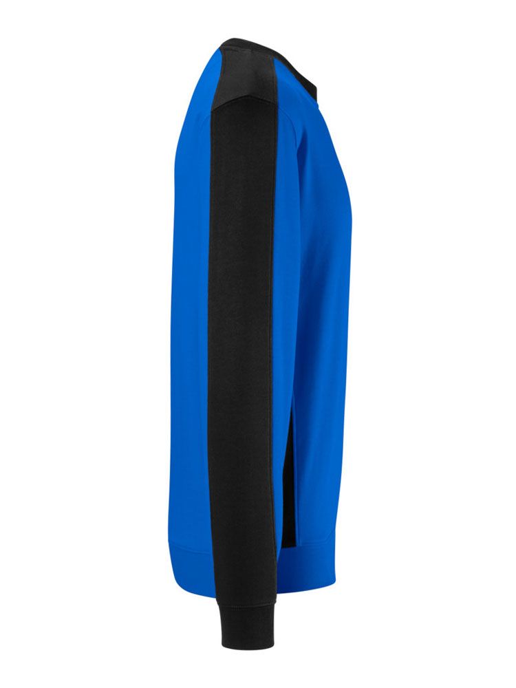 Sweatshirt Arbeit blau mit schwarzem Kontraststreifen, Regular Fit für Damen und Herren