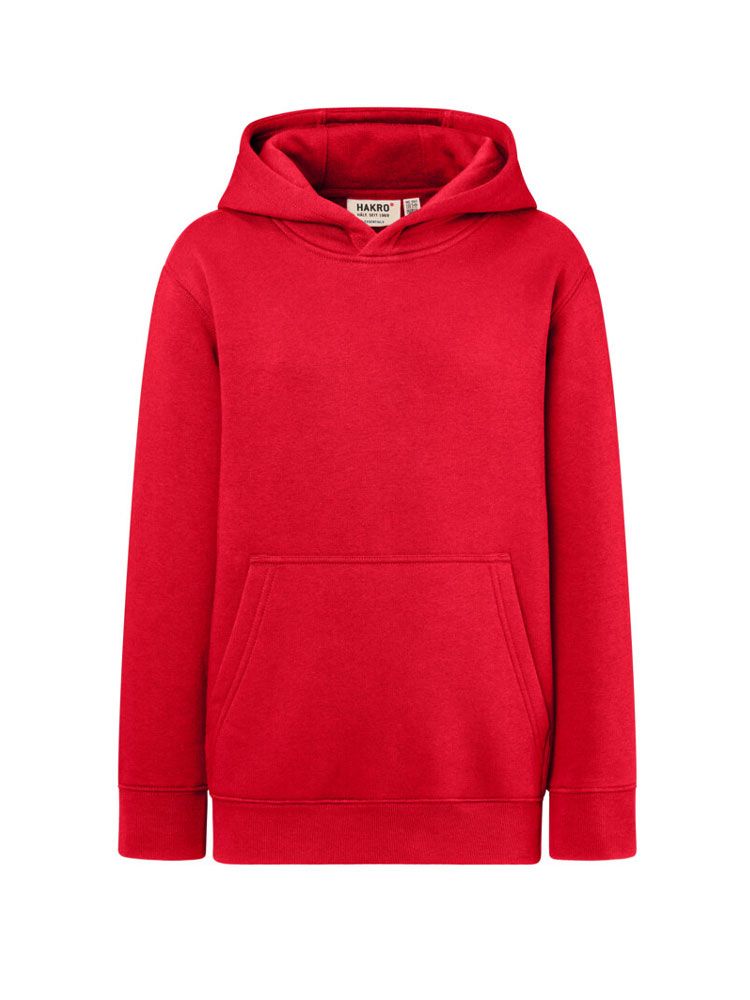 Rotes Kinder Kapuzen-Sweatshirt aus Bio-Baumwolle mit Kängurutasche