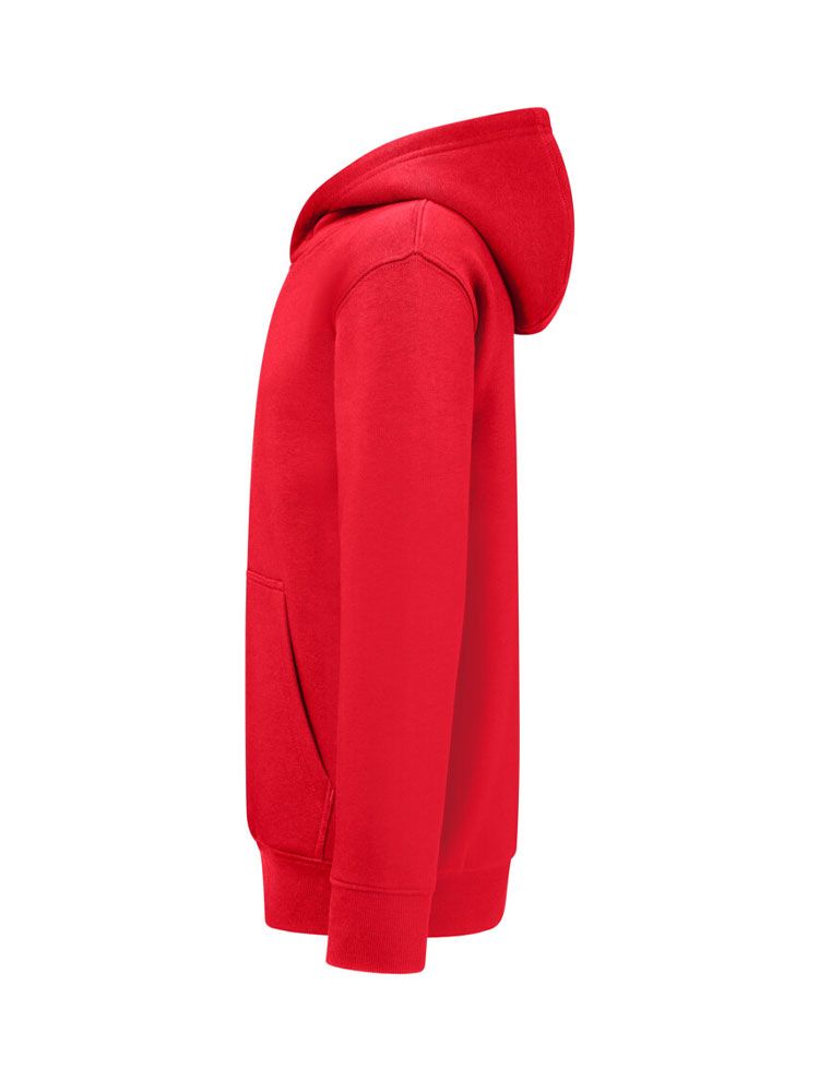 Rotes Kinder Kapuzen-Sweatshirt aus Bio-Baumwolle mit Kängurutasche