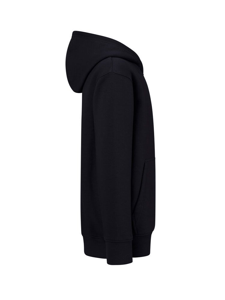 Schwarzes Kinder Kapuzen-Sweatshirt aus Bio-Baumwolle mit Kängurutasche