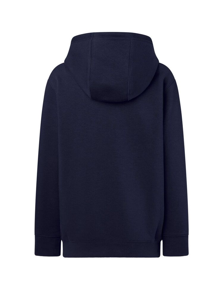 Dunkelblaues Kinder Kapuzen-Sweatshirt aus Bio-Baumwolle mit Tasche