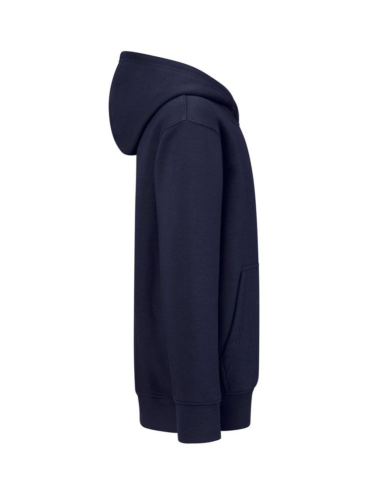 Dunkelblaues Kinder Kapuzen-Sweatshirt aus Bio-Baumwolle mit Tasche