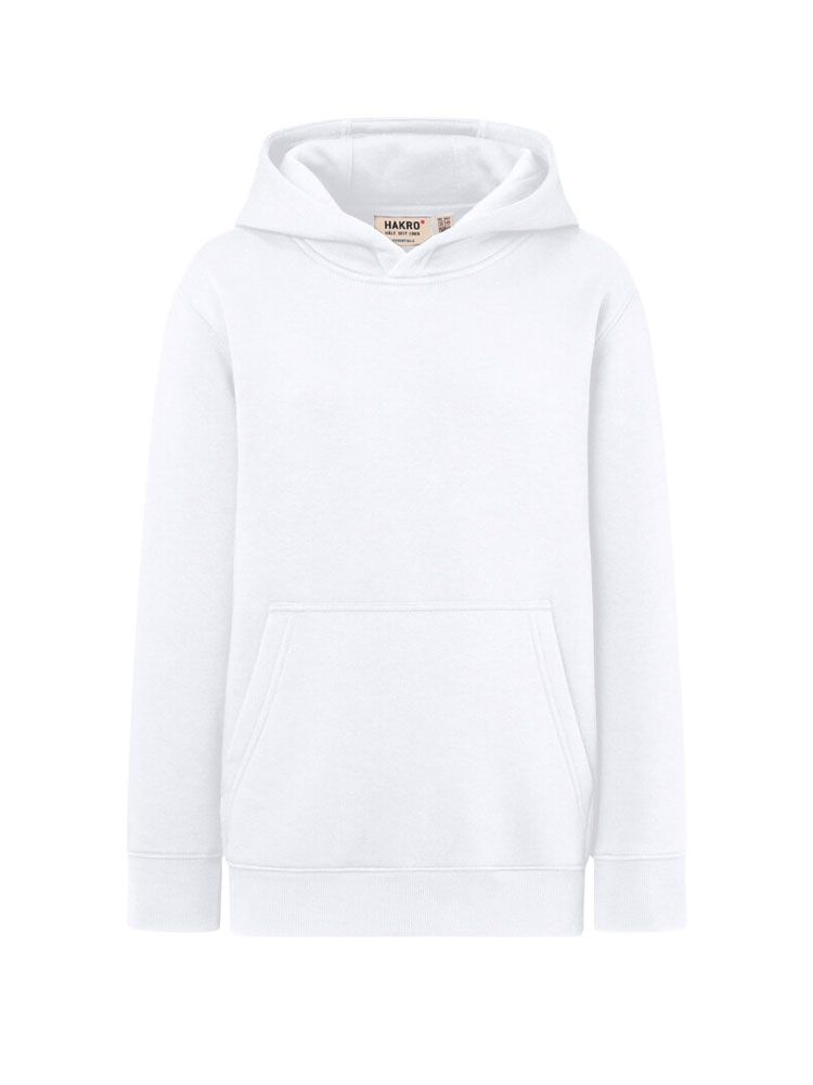 Kinder Kapuzen-Sweatshirt in Weiß aus Bio-Baumwolle mit Tasche