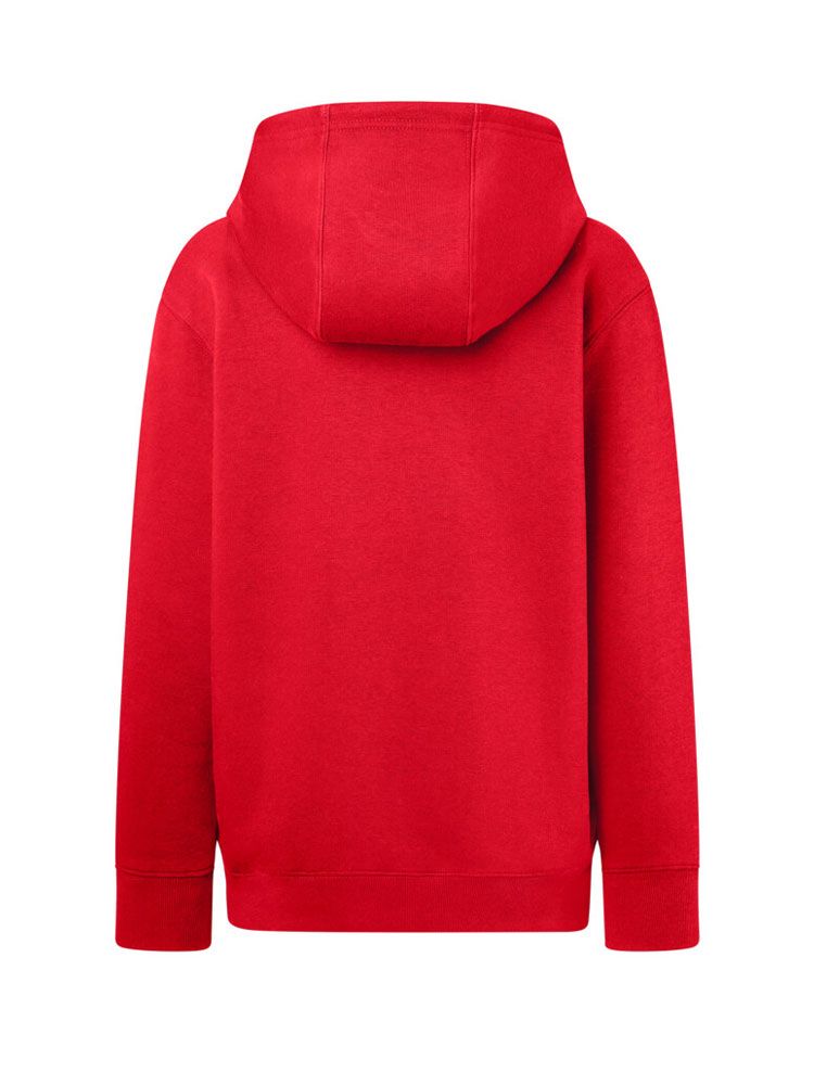 Rote Kinder Kapuzen-Sweatjacke aus Bio-Baumwolle mit Reißverschluss