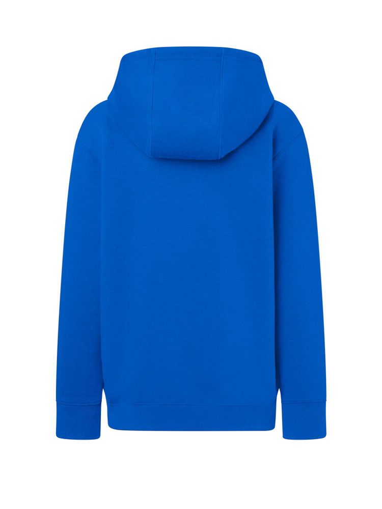 Blaue Kinder Kapuzen-Sweatjacke aus Bio-Baumwolle mit Kängurutaschen