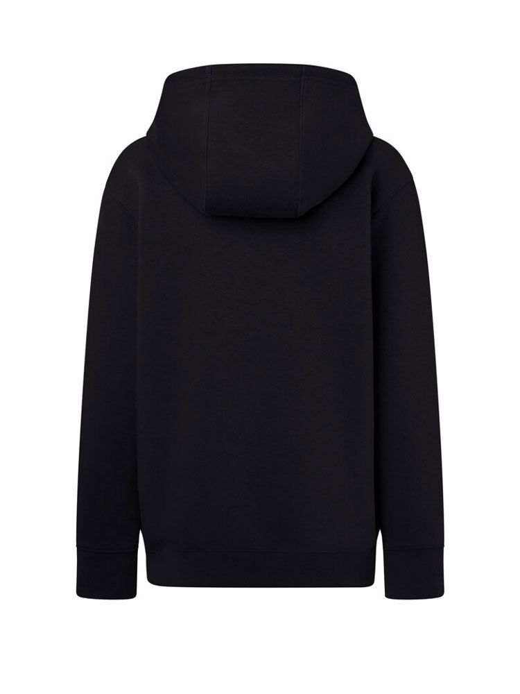 Schwarze Kinder Kapuzen-Sweatjacke aus Bio-Baumwolle mit Reißverschluss