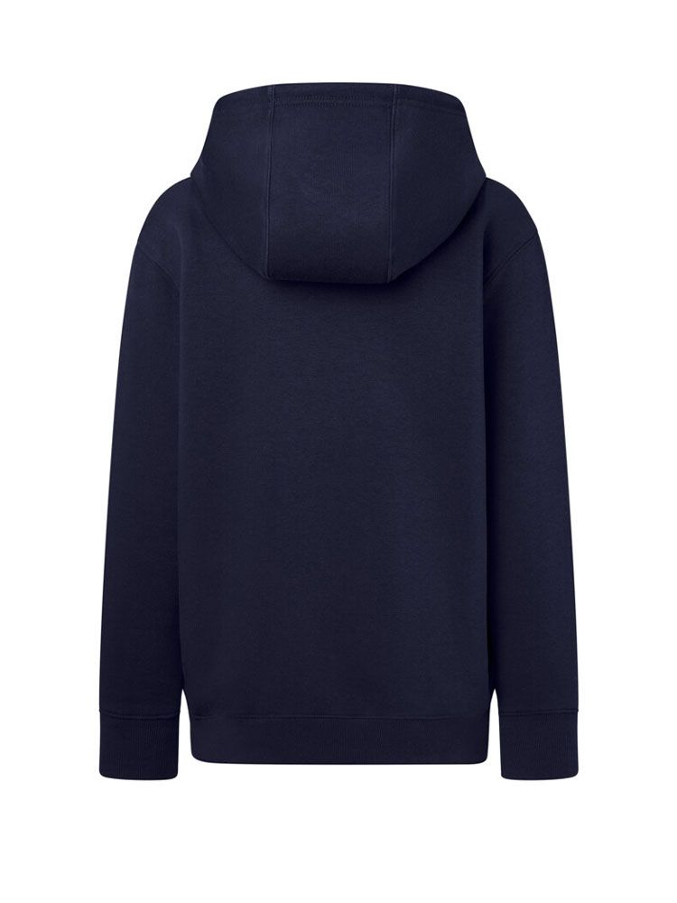 Dunkelblaue Kinder Kapuzen-Sweatjacke aus Bio-Baumwolle mit Reißverschluss