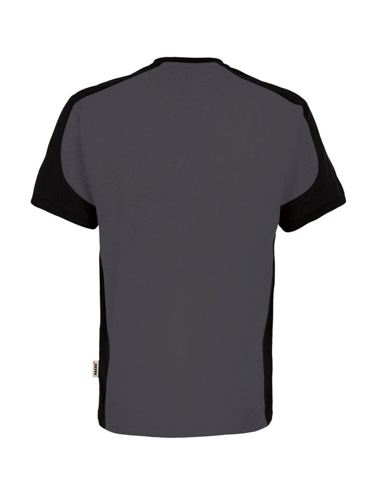 Karbongraues Arbeits T-Shirt mit dunklen Kontrasteinsätzen – ideal für Stickerei oder Druck mit Logo.