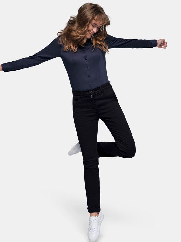 Damen Chinohose Schwarz